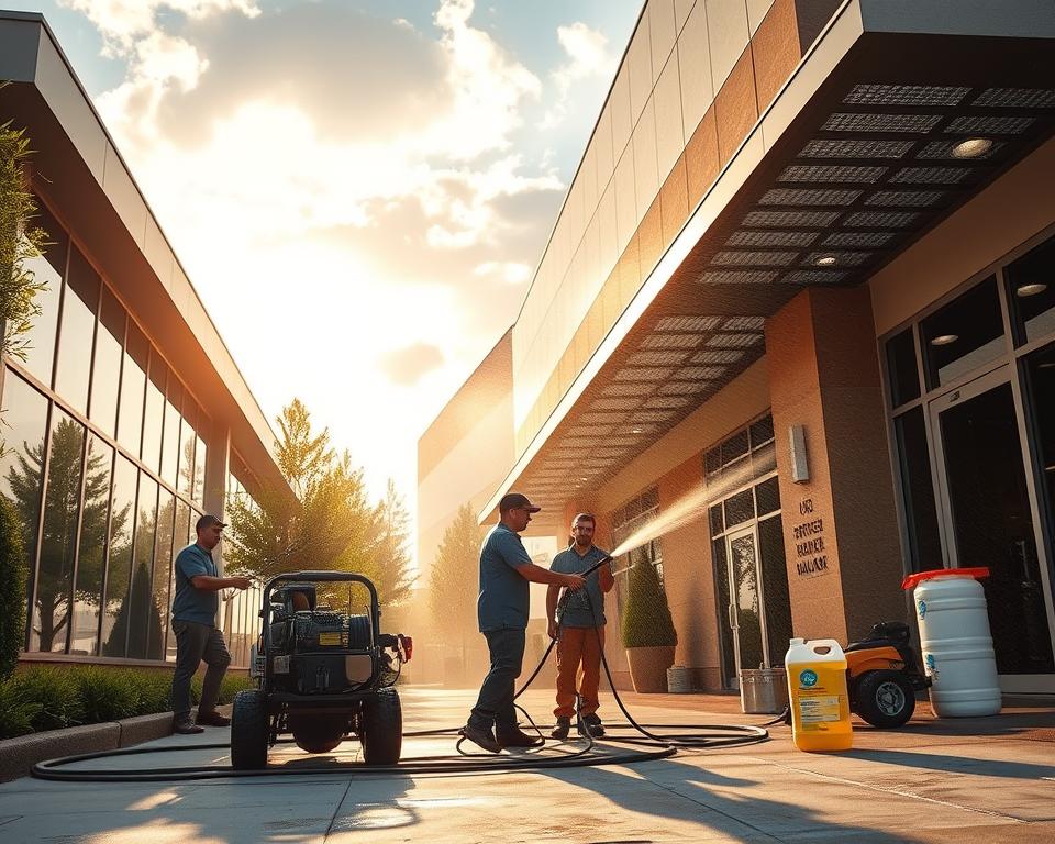 Austell Multi-Story Building Pressure Washing